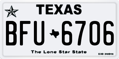 TX license plate BFU6706