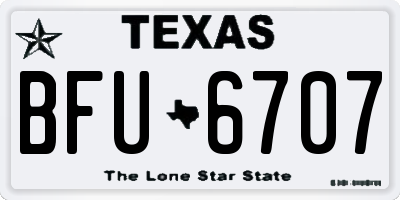 TX license plate BFU6707