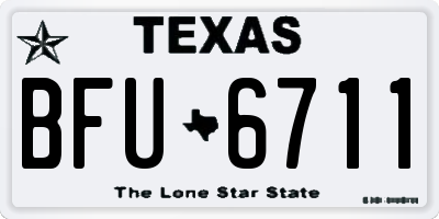 TX license plate BFU6711