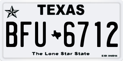 TX license plate BFU6712