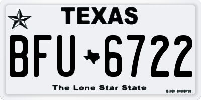 TX license plate BFU6722