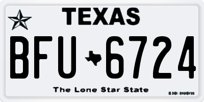 TX license plate BFU6724