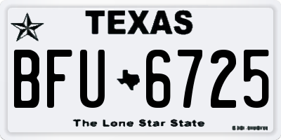 TX license plate BFU6725
