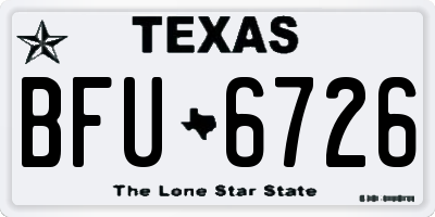 TX license plate BFU6726