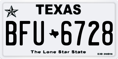 TX license plate BFU6728
