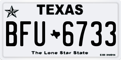 TX license plate BFU6733