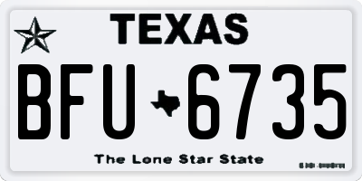 TX license plate BFU6735