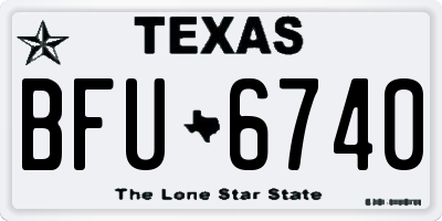 TX license plate BFU6740