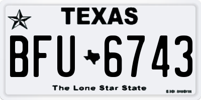 TX license plate BFU6743