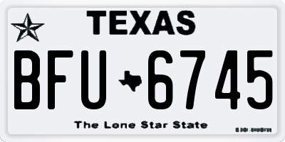 TX license plate BFU6745