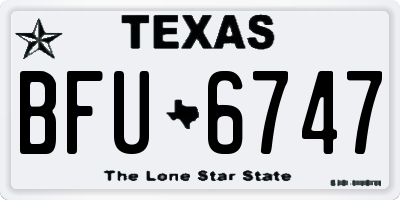 TX license plate BFU6747