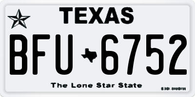 TX license plate BFU6752