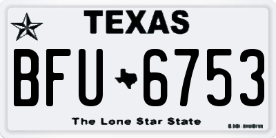 TX license plate BFU6753