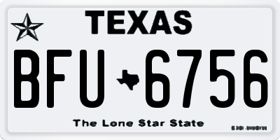 TX license plate BFU6756