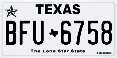 TX license plate BFU6758