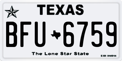TX license plate BFU6759