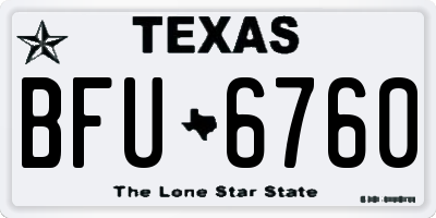 TX license plate BFU6760