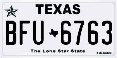 TX license plate BFU6763