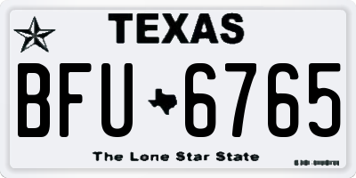 TX license plate BFU6765
