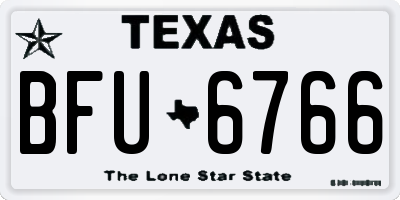 TX license plate BFU6766