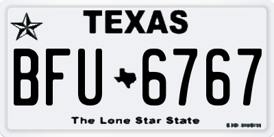 TX license plate BFU6767