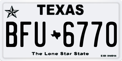 TX license plate BFU6770