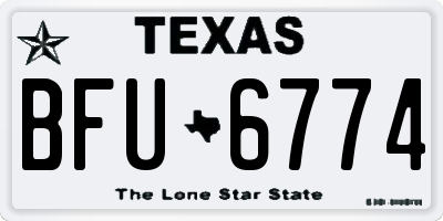 TX license plate BFU6774
