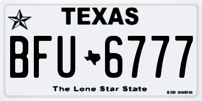 TX license plate BFU6777