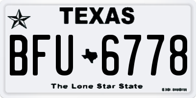 TX license plate BFU6778