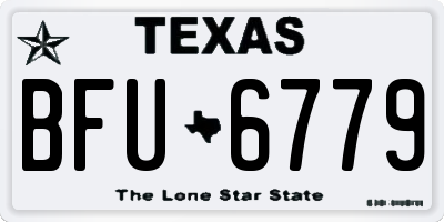 TX license plate BFU6779