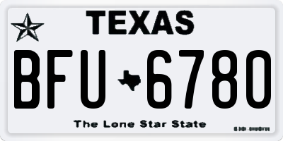 TX license plate BFU6780
