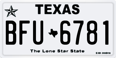 TX license plate BFU6781