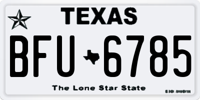 TX license plate BFU6785
