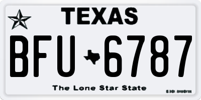 TX license plate BFU6787