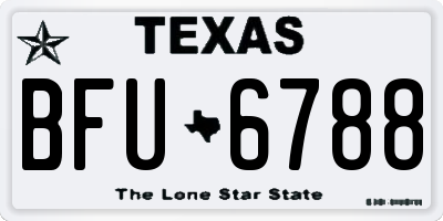 TX license plate BFU6788