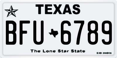 TX license plate BFU6789