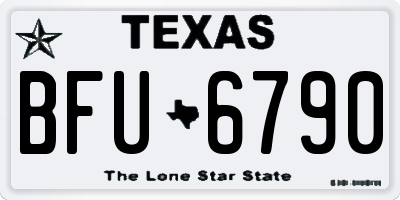 TX license plate BFU6790