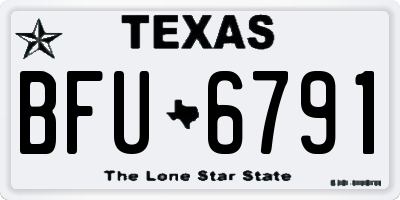TX license plate BFU6791
