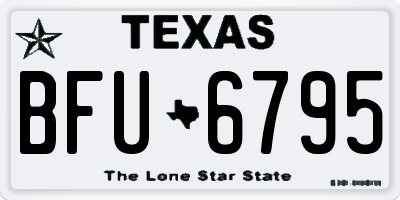 TX license plate BFU6795