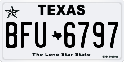 TX license plate BFU6797