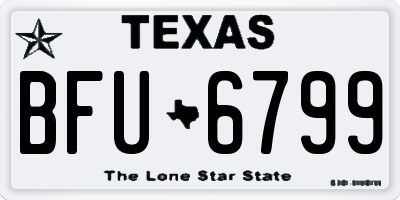 TX license plate BFU6799