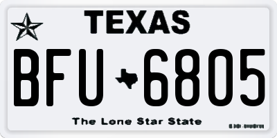 TX license plate BFU6805