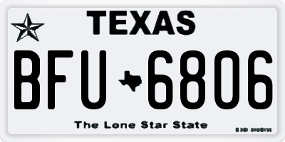 TX license plate BFU6806