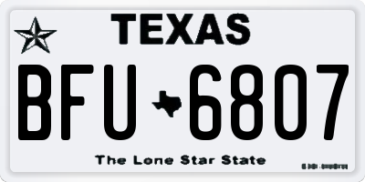 TX license plate BFU6807