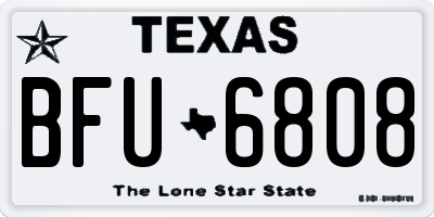 TX license plate BFU6808