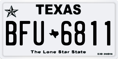 TX license plate BFU6811