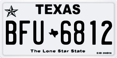 TX license plate BFU6812