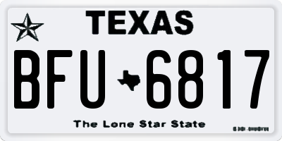 TX license plate BFU6817