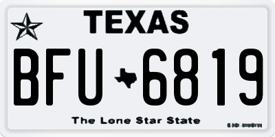 TX license plate BFU6819
