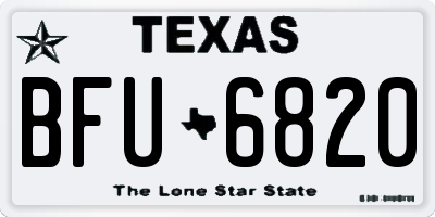 TX license plate BFU6820